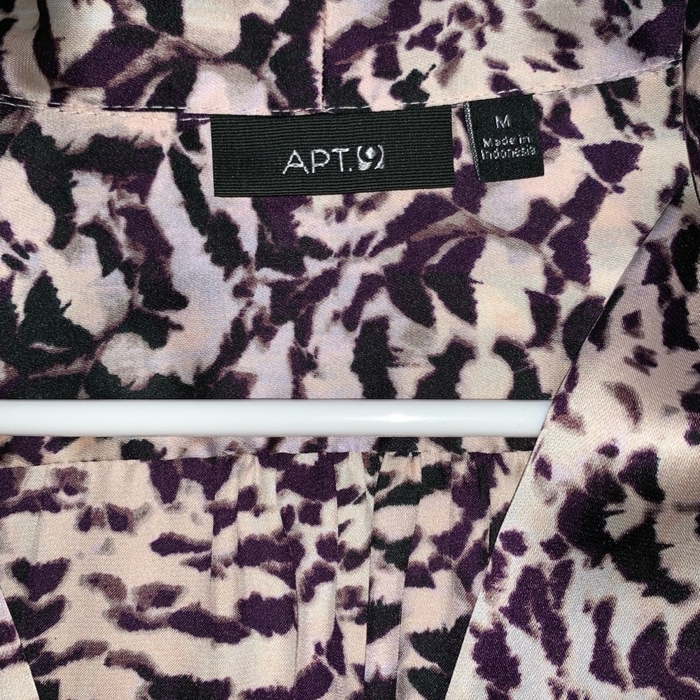Cowl neck purple patterned blouse - Picture 2 of 4